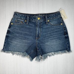 UNIVERSAL THREAD High Rise‎ Denim Shorts 4 Blue Frayed Hem Stretch Cutoff Casual